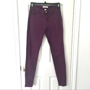 Burgundy high waist skinny jeans